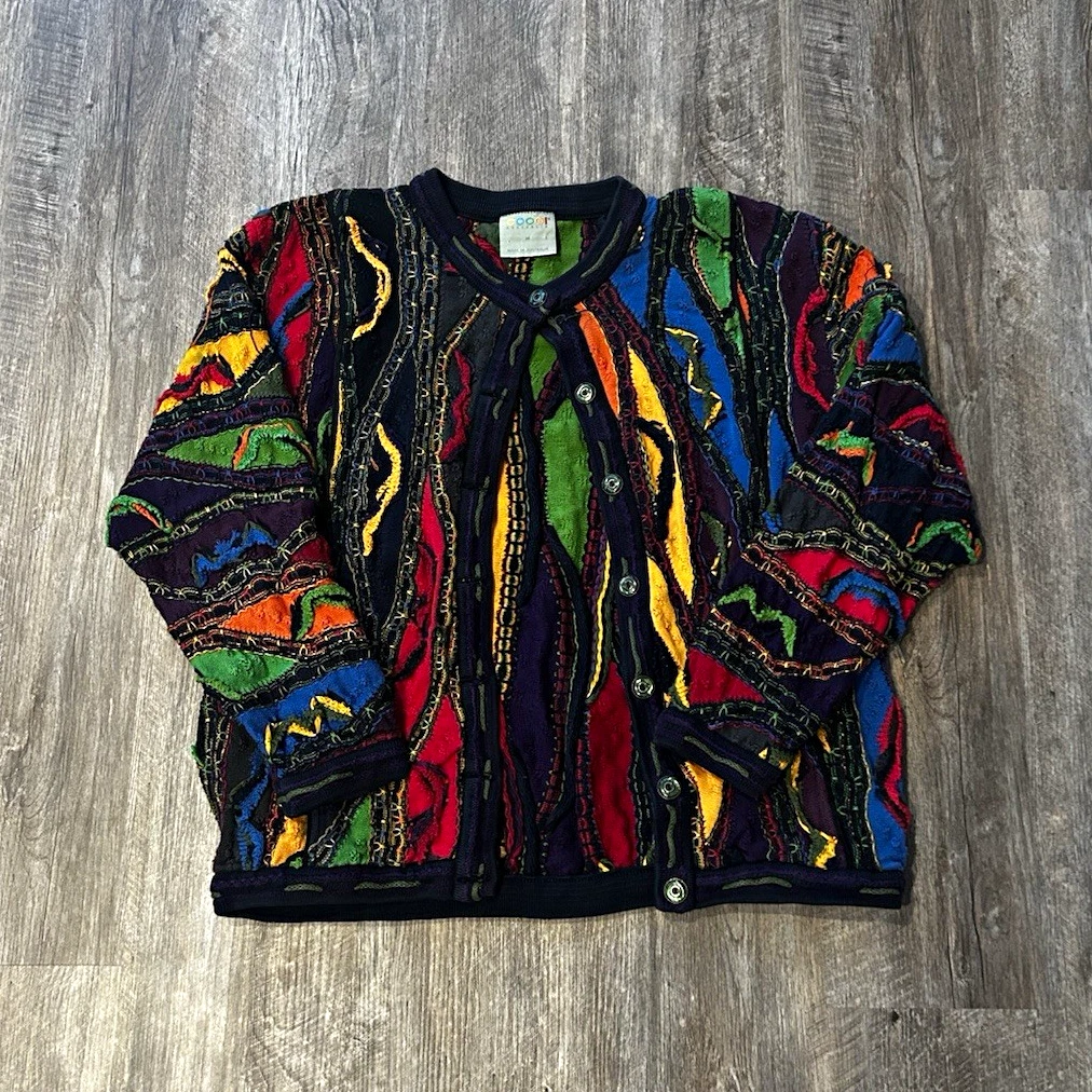 サヌキキョウスケ COOGI XL 多色抽象パターンセーター サヌキ