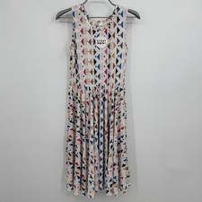 Dot Dot Smile Girl's Sleeveless Tank Twirl Dress size 12/14 White Aztec Print