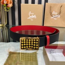 NWT Christian Louboutin Leather Belt Ricky Signature Logo Buckle