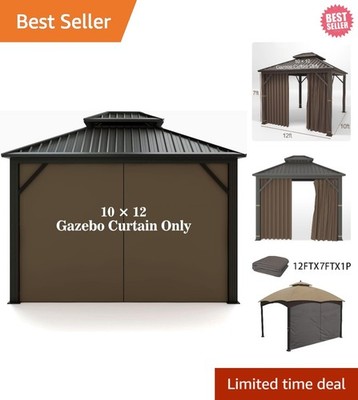 Durable 10x12 Outdoor Privacy Panel for Gazebos with Instant Zipper Closure
