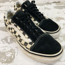 VANS Old Skool Shoes 6.5 Womens 5.5 Mens Skate Checkerboard Black White Suede