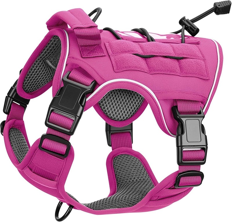 Heavy-Duty Tactical Dog Harness for Small Dogs, No Pull Adjusts Reflective EUC