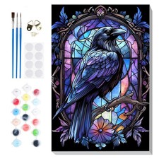 Framed Bird Paint by Numbers Kit for Adults Beginners DIY Wall Art 8x12 In