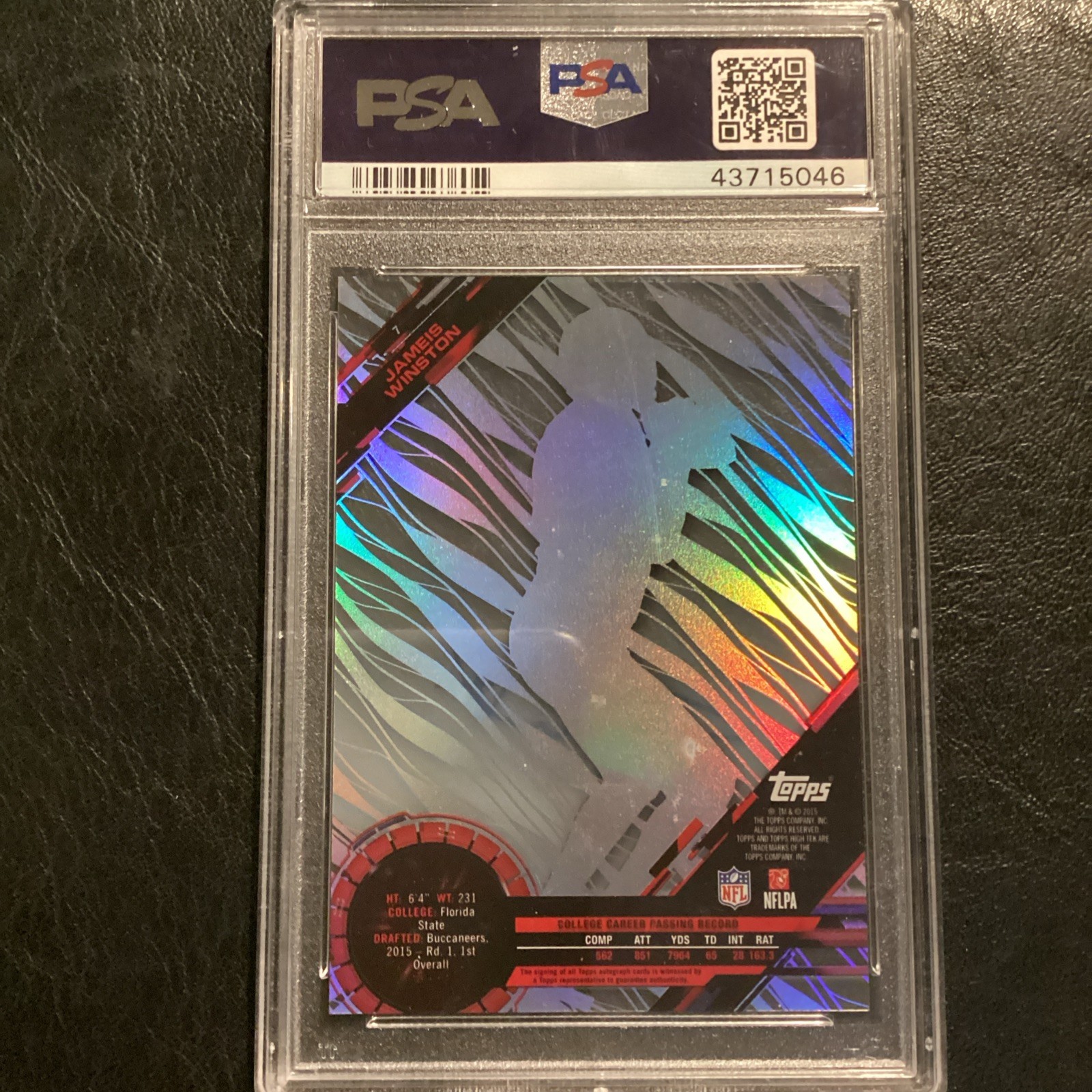Jameis Winston PSA 10 Gem Mint 2015 Topps High Tek Acetate Auto Rookie NY Giants view 5