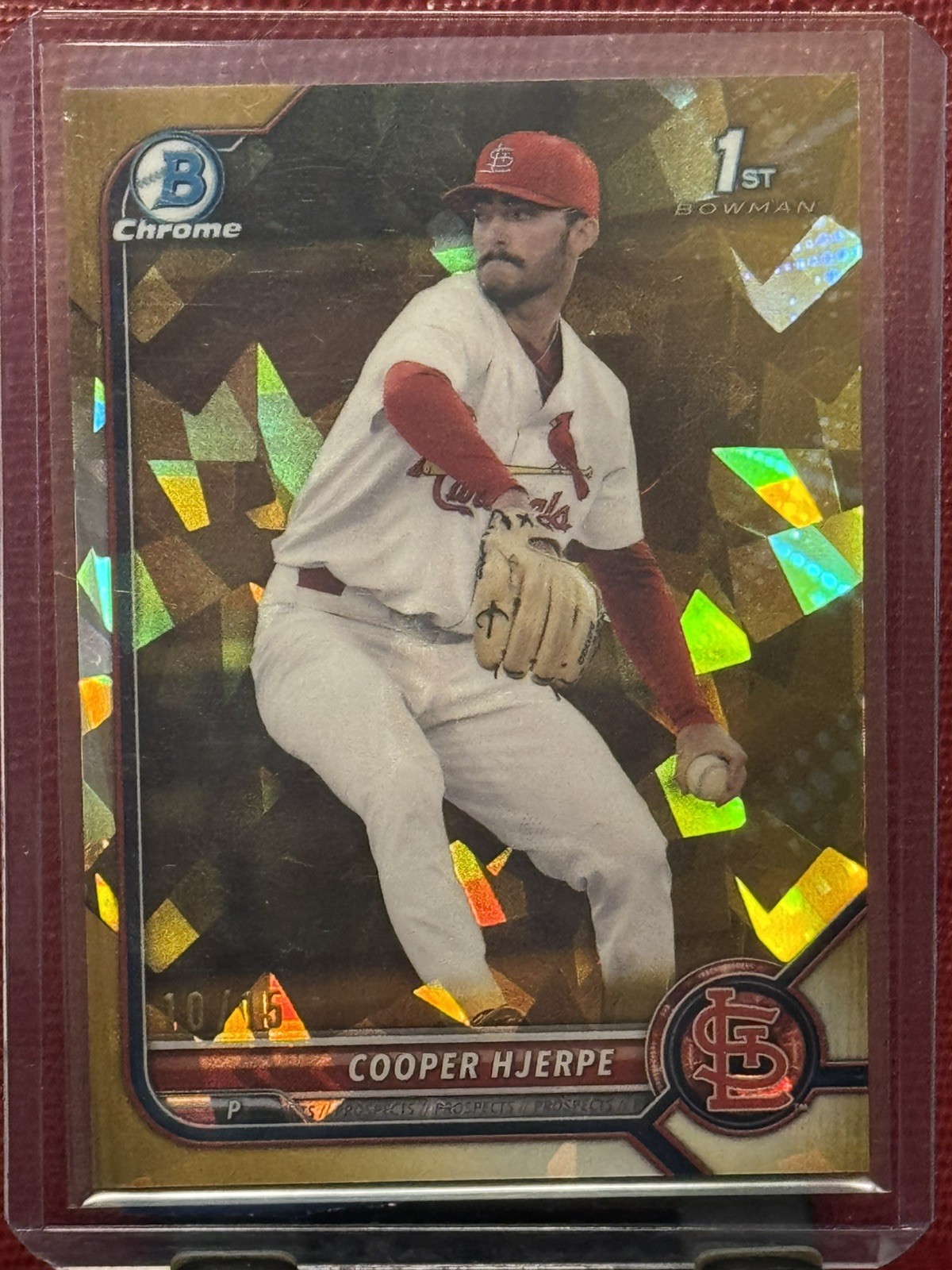 2022 Bowman Draft Sapphire Chrome Cooper Hjerpe Gold Refractor /15