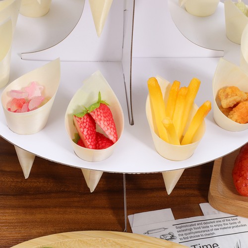 100 Pcs Veneer Roll Office Serving Cones Sugar Mini Cream Charcuterie - Picture 10 of 11