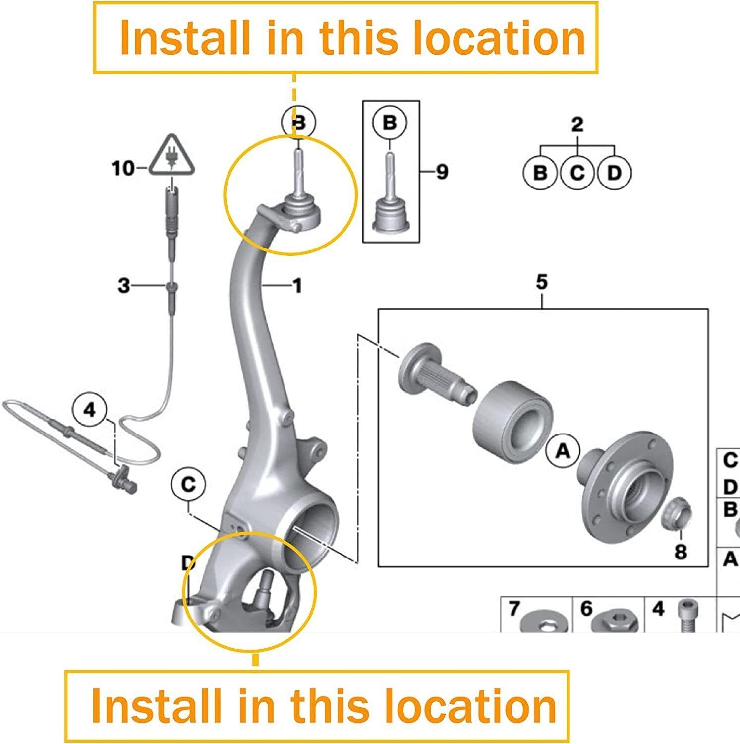 Knuckle ball joints For Rolls-Royce Phantom 31120414733 31216774835 3121677836