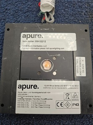 Apure MINUS 2 Low Voltage Recessed Downlight, 12Vdc 1A 13W 50/60Hz Input - Black