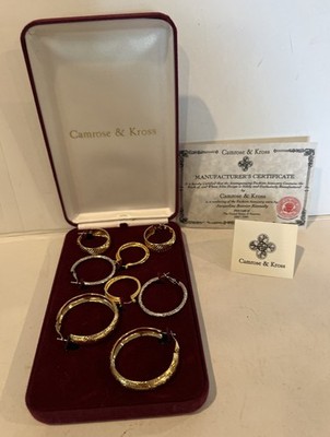 Jacquline Kennedy Jackie Camrose & Kross  Hoop Earrings Set