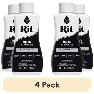 (4 pack) Rit, All Purpose Liquid Dye, Black, 8 fl oz Free Expedited Shipping