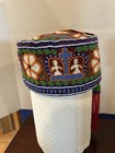 Vintage African Beaded Hat Handmade Yoruba Wedding Kufi w Tassel — photo 3