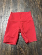 Lululemon Red Wunder Train Shorts 6 Inseam Size 2