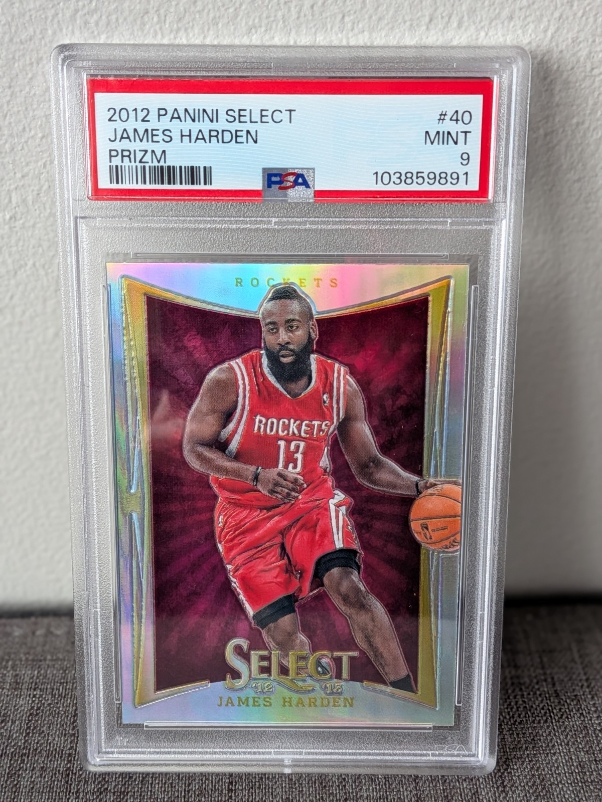 PSA 9 James Harden Silver Prizm | 2012 Panini Select #40