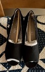 New TOMS Black Peep Toe Wedge Espadrille Sandals Shoes Sz 9 — photo 6