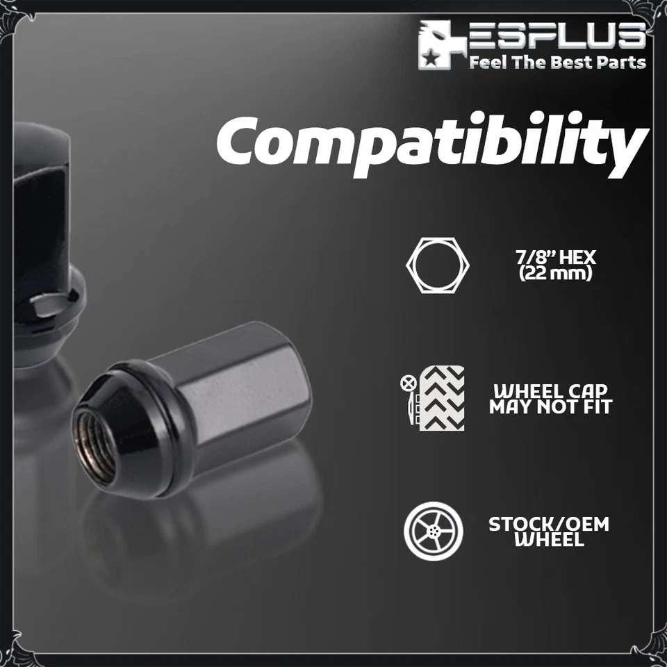 [32] Tuerca negra 14x1,5 OEM Fit Stock GMC Sierra2500 Sierra3500 Yukon XL 2500 Foto 4 de 4