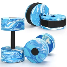 Water Dumbbell Set 2 Pack Camouflage EVA Foam Pool Water Aerobics Fitness Equ...