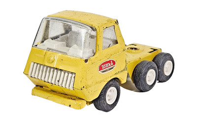 Vintage Tonka gelbe Farbe Fahrerhaus über Motor Sattelzug Metall Druckguss ohne Verpackung.