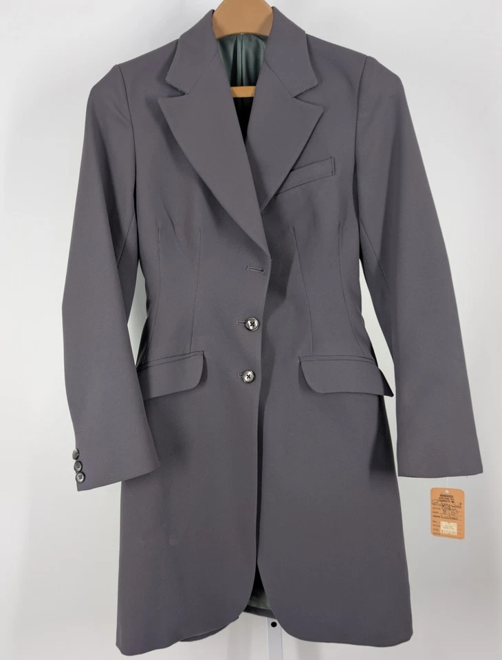 Chaqueta de Montar Cinta Azul Abrigo Vintage Años 70 Mod Gris Reino Unido 34" Nos Ecuestre Foto 2 de 4