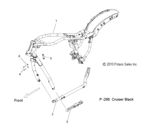 Polaris Cradle, Left, 33 Deg, Cruiser Black, Genuine OEM Part 5137536-266, Qty 1 - Picture 5 of 5