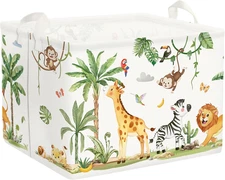 Tropical Jungle Animals Baby Laundry Hamper Palm Tree Kid Storage Basket Boys Gi