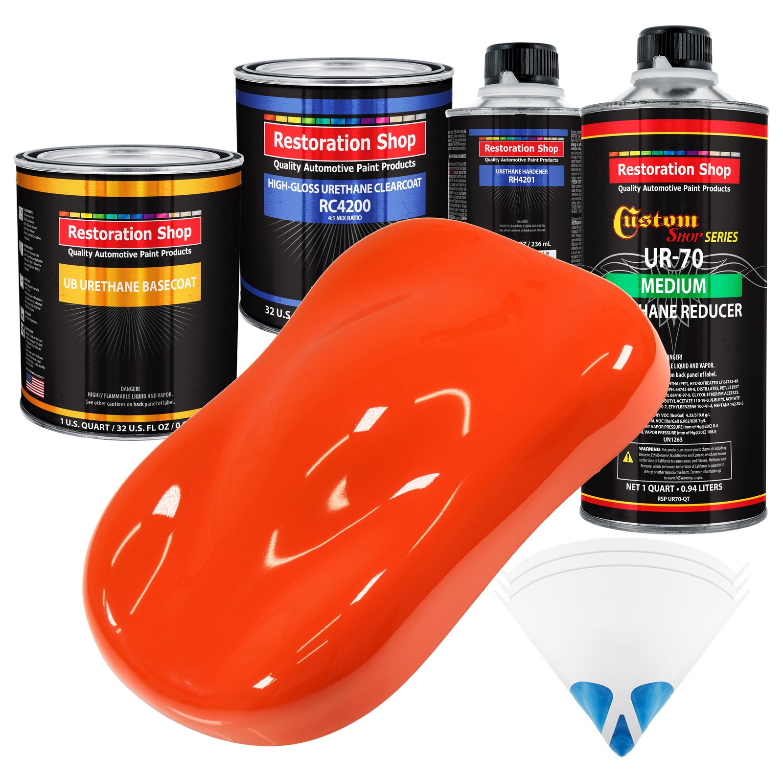 Speed Orange Quart URETHANE BASECOAT CLEARCOAT Car Auto Body Paint Kit