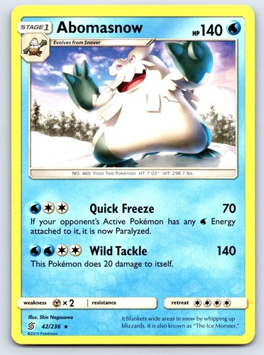 Abomasnow 42/236 Rare Unified Minds Pokemon