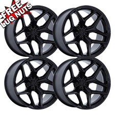 Set-4 Fuel Flux 24x10 6x135 Gloss Black 0mm Wheels Rims 24 Inch