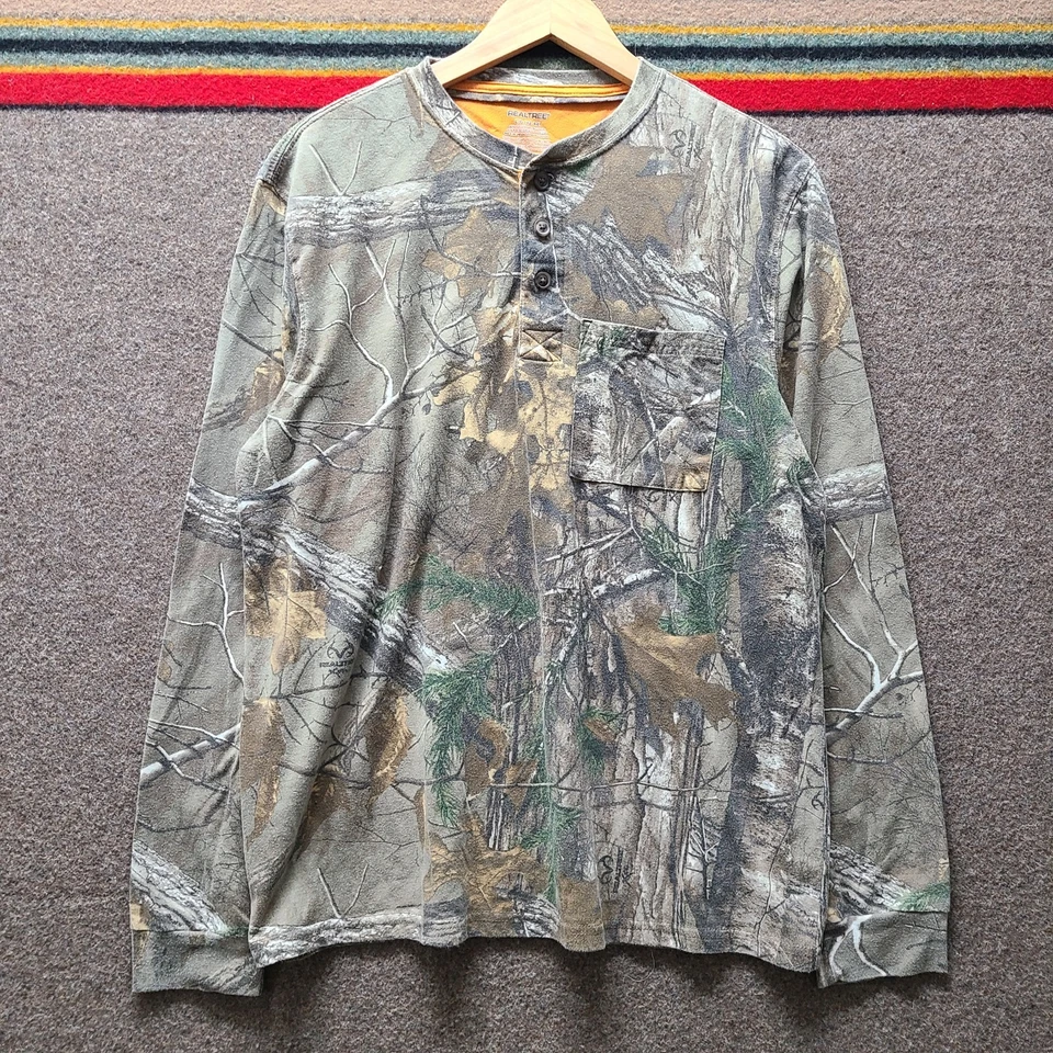 Realtree Camo Long Sleeve Shirt Mens Large Woodland Hunting - Image 2 of 4