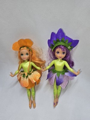 Barbie Fairytopia PETAL PIXIES Omma & Organza Dolls 5'' 2004 Mattel