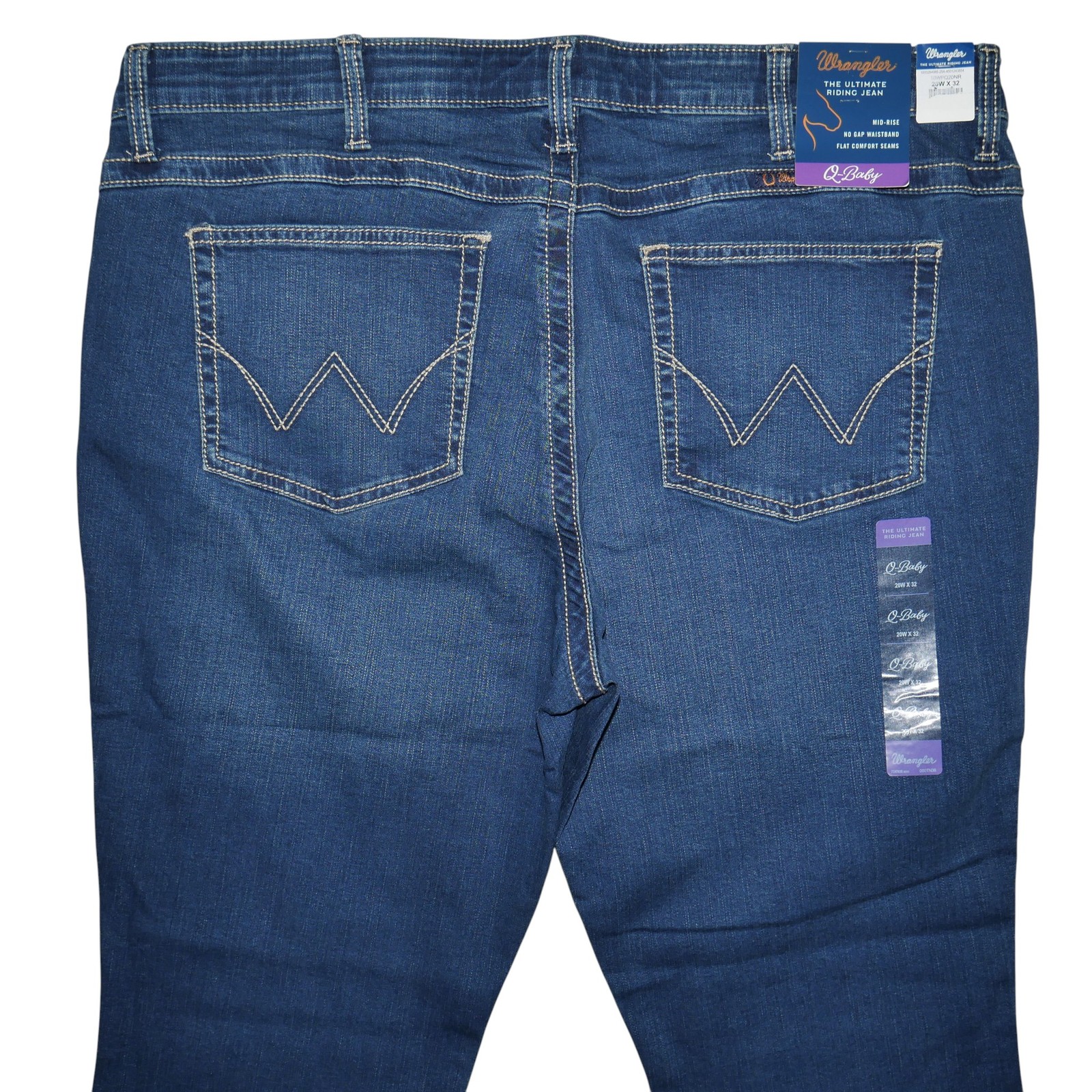 Wrangler Q-Baby Bootcut Jeans Women's Plus Size 24W x 32 Stretch Dark Wash NWT thumbnail 11
