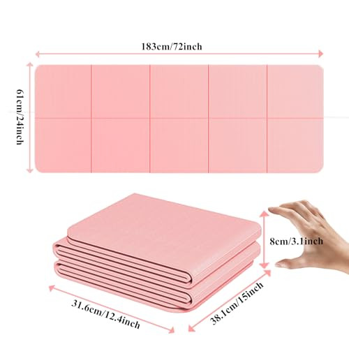 Travel Yoga Mat - 1/4" Thick Non-Slip Exercise Mat