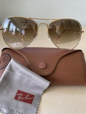 ray ban montatura oro / lenti sfumate marroni aviatore 62mm