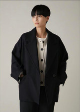 Margaret Howell Wool Coat Size 1 Navy Raglan Sleeve