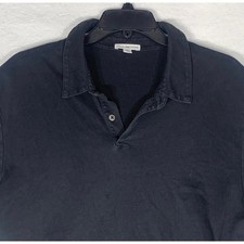 JAMES PERSE Standard Polo Shirt Sz 3 Black Sueded Jersey Supima Cotton Made USA