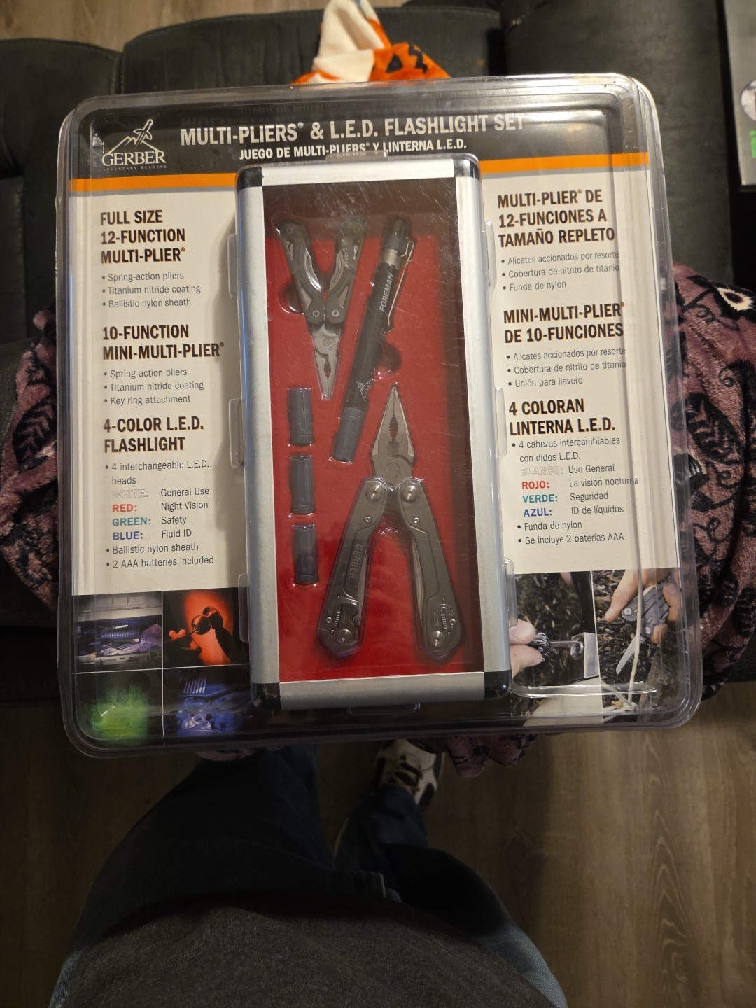 GERBER MULTI-TOOL PLIERS L.E.D FLASHLIGHT W 3 LENSES/HARD CA