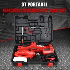 Portable 3 Ton 12v Electric Scissor Lift Jack Car Repair Tool W Impact Wrench Portable 3 Ton 12v Electric Scissor Lift Jack Car Repair Tool W Impact Wrench