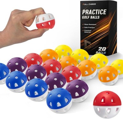 Wear-Resistant Practice Golf Balls (20 Pack), High Visibility for Easy Tracking,