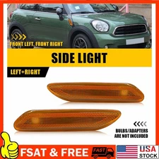 For Mini Cooper Countryman 2012-2017 R60 R61 Fender Side Marker Light Amber Lens