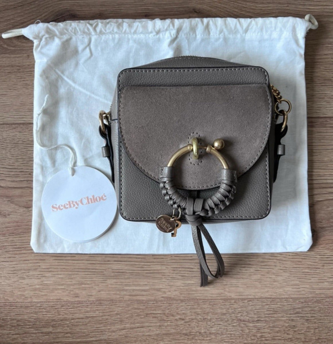 See by Chloé Joan Suede Camera Bag Motty Grey UK