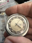 SCARCE VINTAGE 1973 TIMEX AUTOMATIC MENS WATCH 37mm Day/date Runs For Parts/rep
