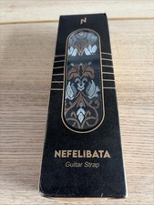 Nefelibata Guitar Strap with Head Leather Ends for Guitar Retro Brown Flower NEW