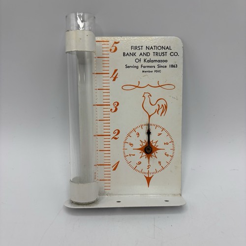 Kalamazoo First National Bank & Trust Rain Gauge Advertisement Michigan Vintage