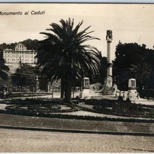 c1910s Frascati, Italy RPPC War Memorial Monument Column Plaza Square A364
