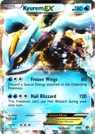 Moderately Played Kyurem-EX - 38/99 - Holo Rare ex Pokemon Next Destinies