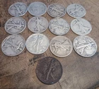 Lot Of  13 USA 90% Silver Walking Liberty Half Dollars . SILVER