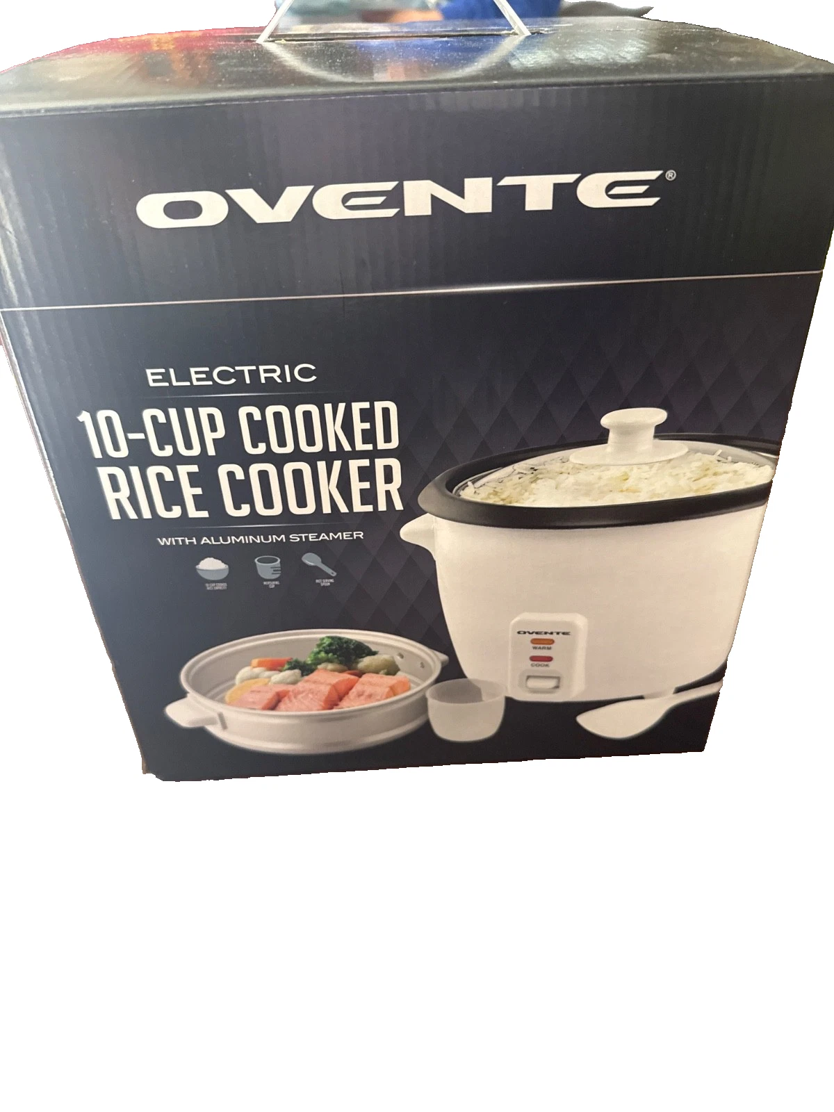 10-Cup Rice Cooker By Ovente, Electric, With Aluminum Steamer, Kitchenware, New