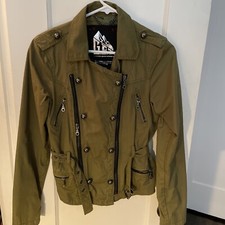 G.e.t. Equipment General Technique Olive Green Women's Army Jacket, Belted, Xs