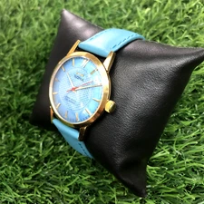 hmt sona vintage 17 jewels paara shock gold blue watch men unisex women