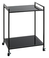Haku Beistelltisch Servierwagen Schwarz Wohnzimmertisch Beistellwagen Glastisch