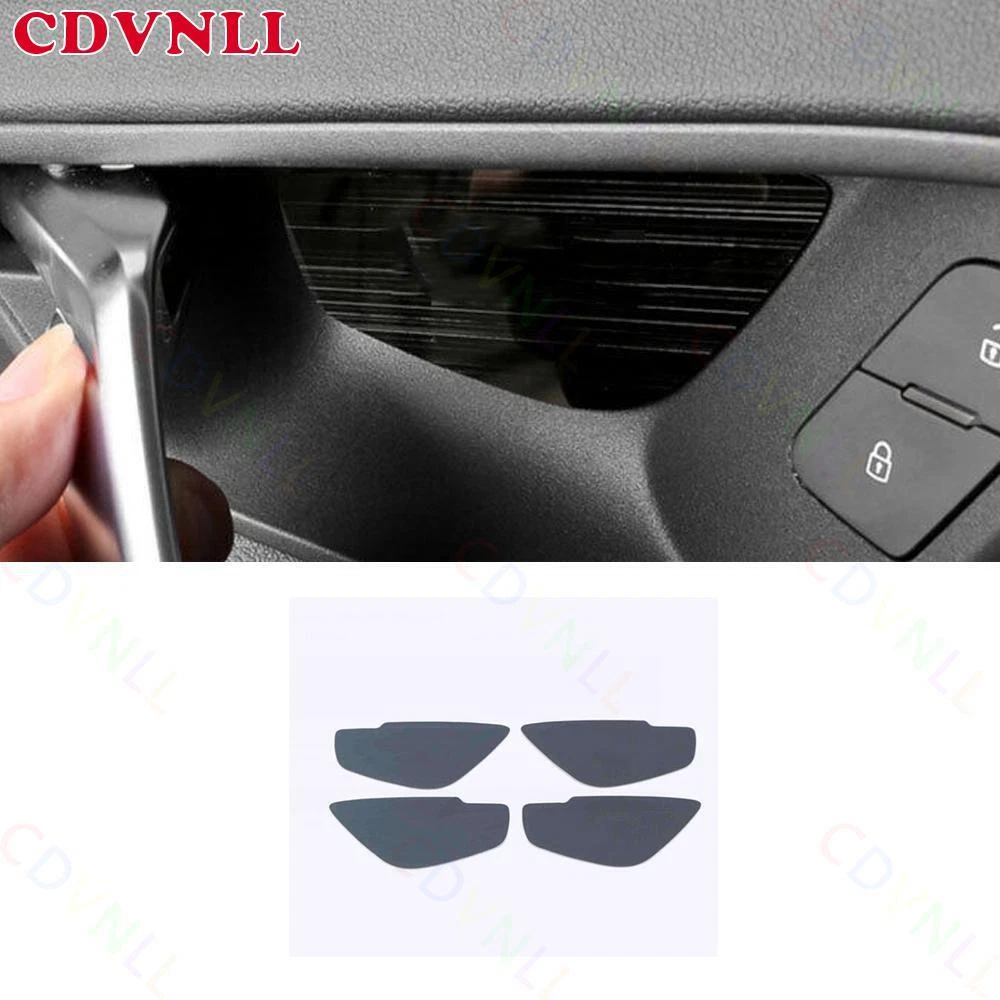 For Audi A3 S3 RS3 2022-2023 Black Steels Inner Door Bowl Sticker Cover Trim